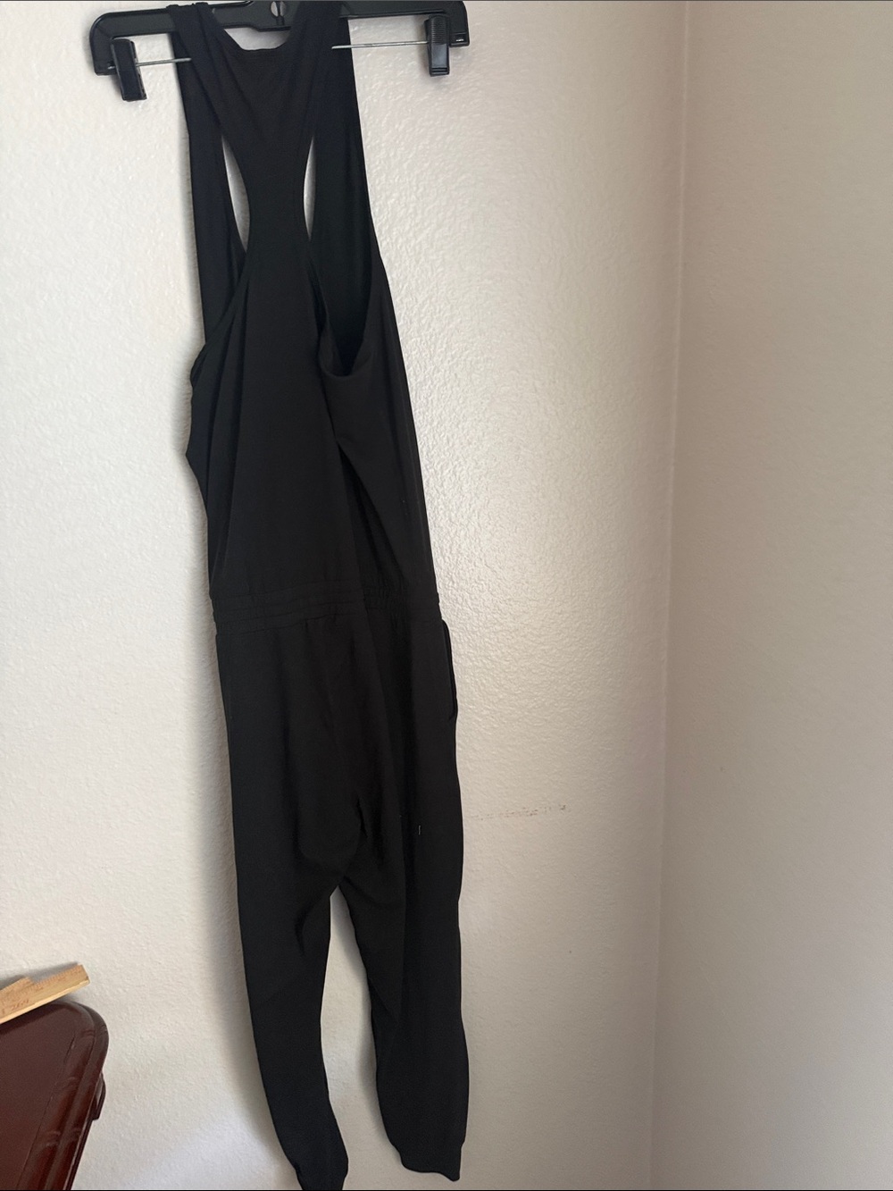 Vuori Black Racerback Jumpsuit with Drawstring s pockets lux harem - Picture 4 of 9